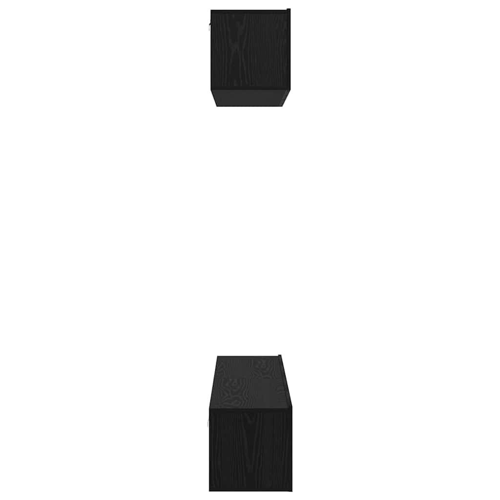 Wand TV Schrank 4 pcs Schwarz Eichen-Optik Holzwerkstoff