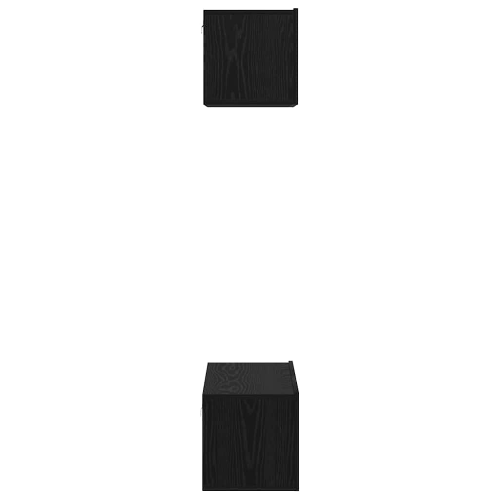 TV-Möbel-Set 2 pcs Schwarz Eichen-Optik Holzwerkstoff