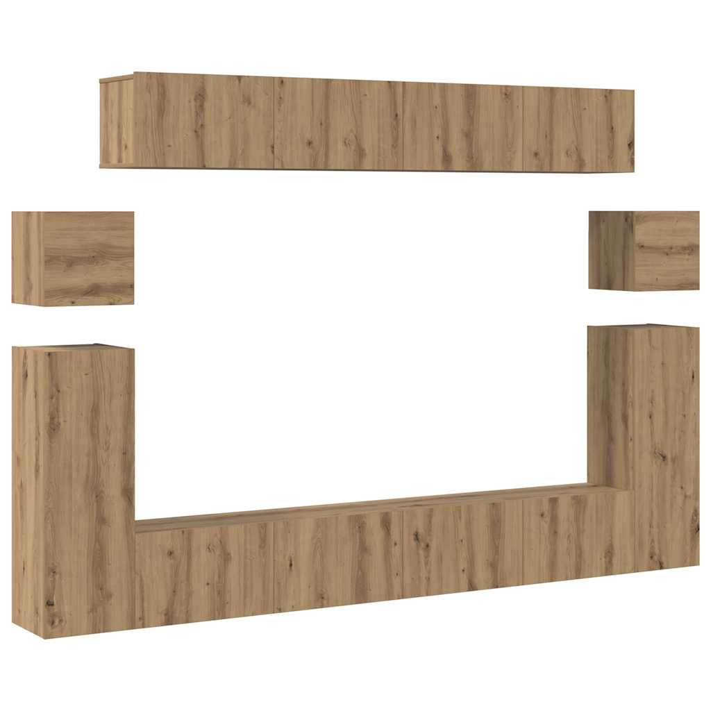 TV-Schrank-Set 8 pcs Artisan-Eiche Mittelgroß Holzwerkstoff