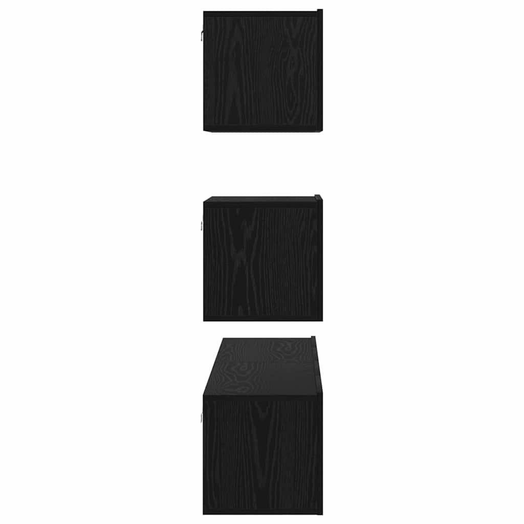 TV-Möbel-Set 4 pcs Schwarz Eichen-Optik Holzwerkstoff
