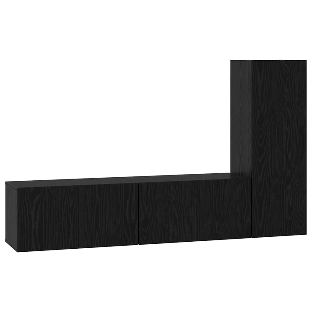 TV-Möbel-Set 3 pcs Schwarz Eichen-Optik 60 x 30 x 30 cm