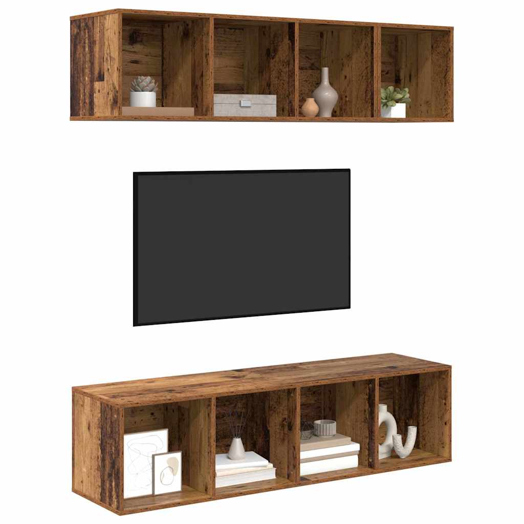 TV-Schrank Set Altholz Holzwerkstoff