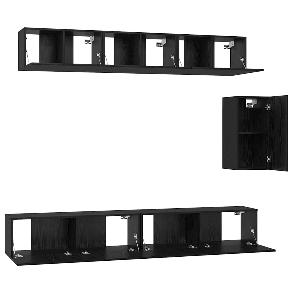TV-Möbel-Set 6 pcs Schwarz Eichen-Optik 100 x 30 x 30 cm
