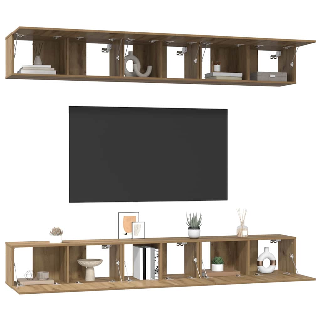 TV-Möbel-Set 6 pcs Artisan-Eiche 80 x 30 x 30 cm Holzwerkstoff