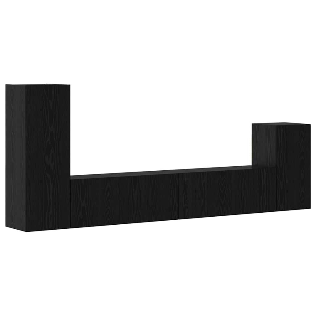 Wand TV Schrank Wandmontiert Schwarz Eichen-Optik Holzwerkstoff