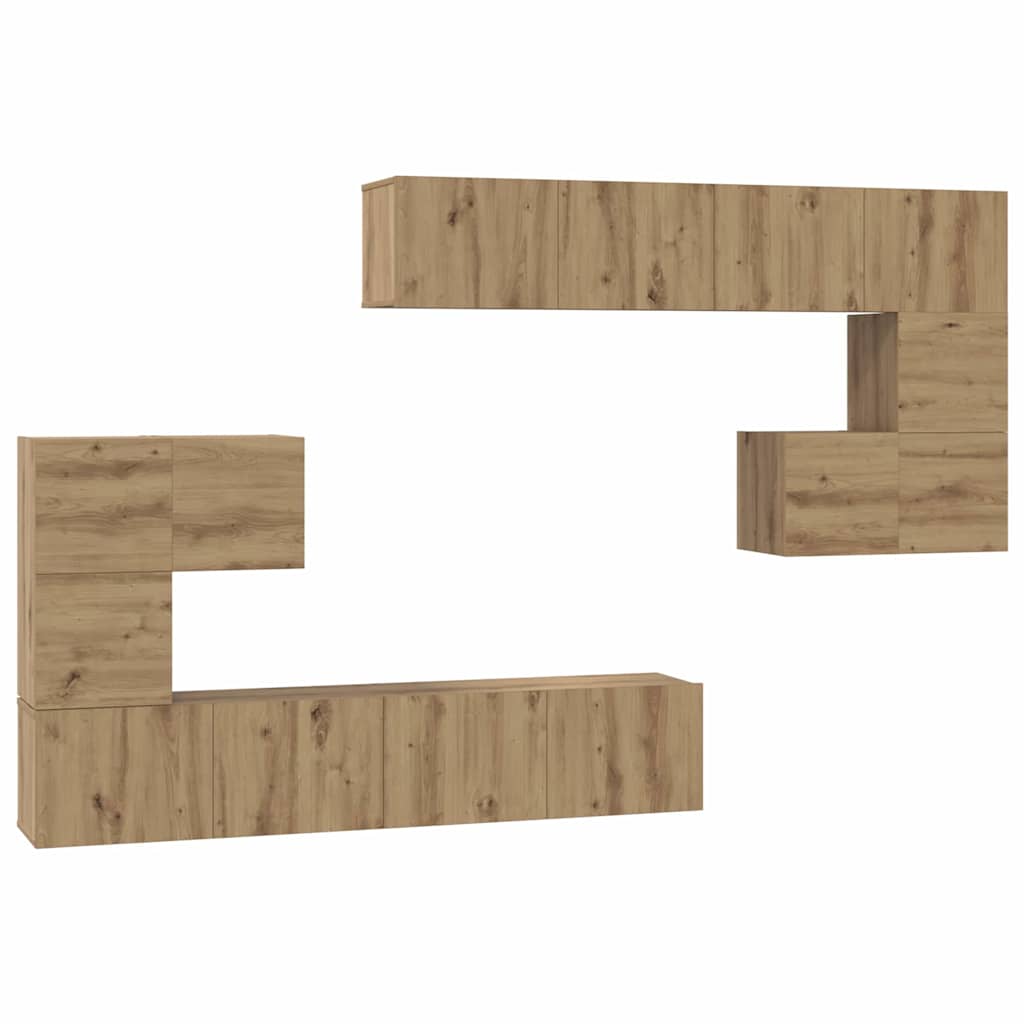 TV-Schrank-Set Wandmontiert 8 pcs Artisan-Eiche