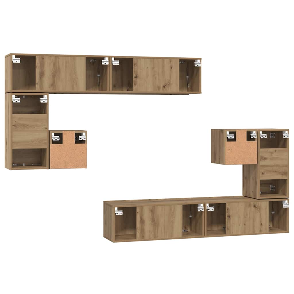 TV-Schrank-Set Wandmontiert 8 pcs Artisan-Eiche
