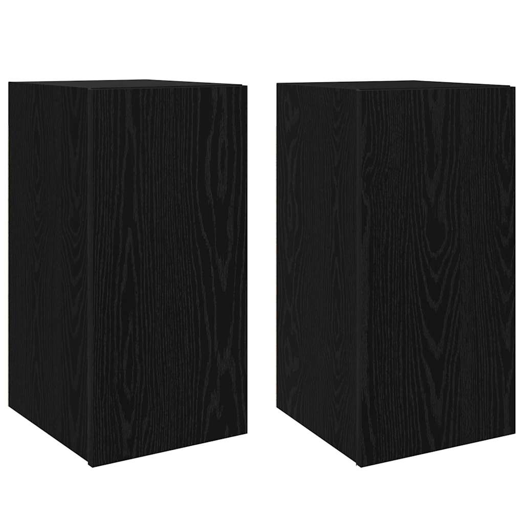TV-Cabinet-Set 4 pcs Schwarz Eichen-Optik 30,5 x 30 x 60 cm
