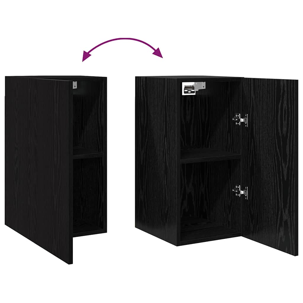 TV-Cabinet-Set 4 pcs Schwarz Eichen-Optik 30,5 x 30 x 60 cm