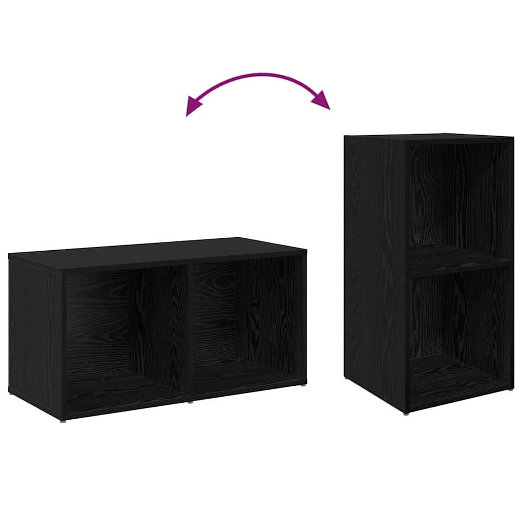 TV-Schrank-Set Schwarz Eichen-Optik Holzwerkstoff