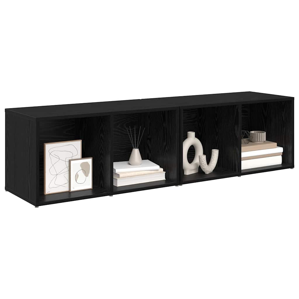 TV-Schrank-Set Schwarz Eichen-Optik Holzwerkstoff