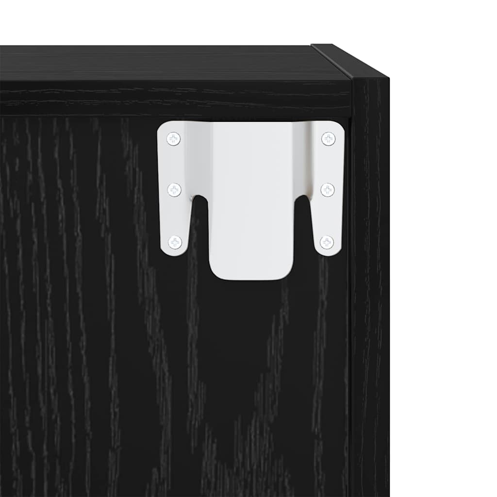 TV-Schrank-Set 2 pcs Schwarz Eichen-Optik 37 x 37 x 142,5 cm