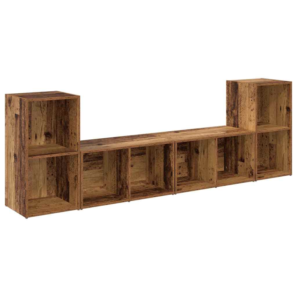 TV-Schrank-Set 4 pcs Altholz 37 x 35 x 72 cm Holzwerkstoff