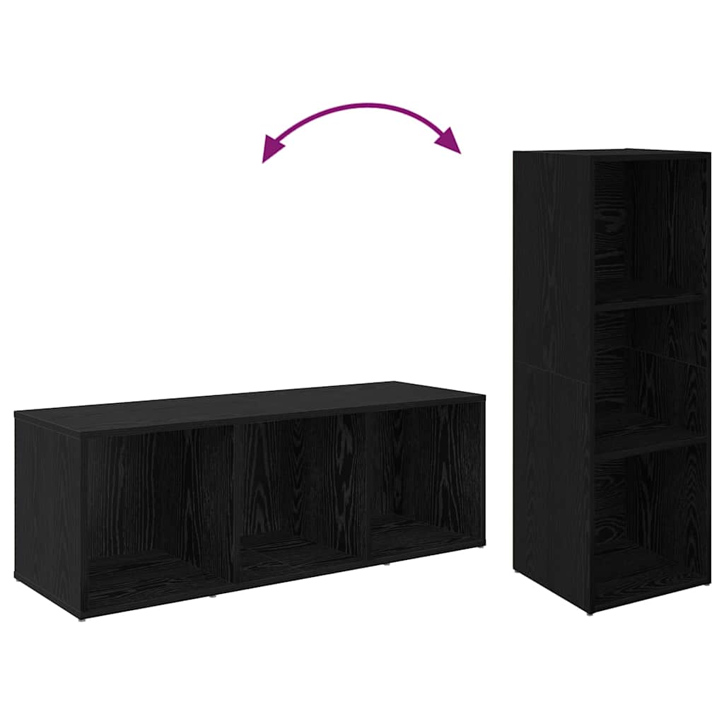 TV-Schrank-Set Schwarz Eichen-Optik Holzwerkstoff