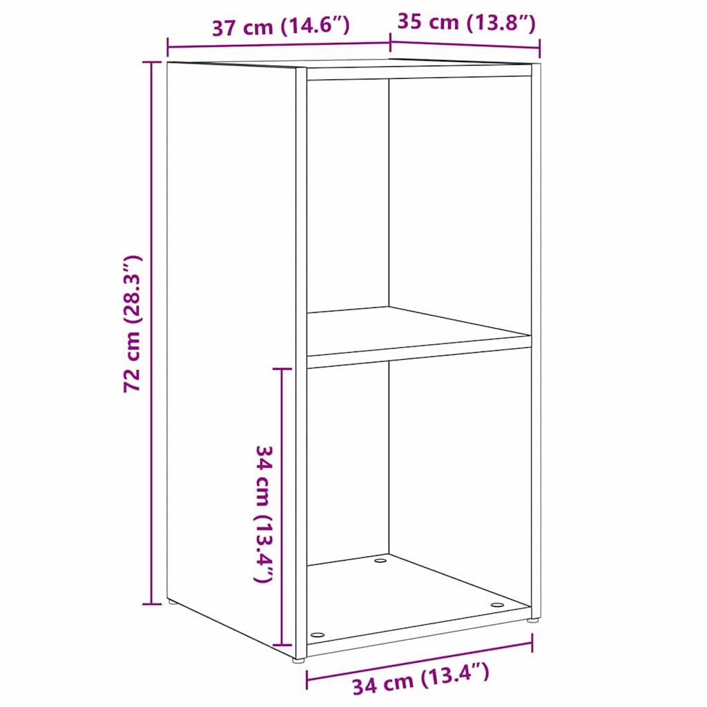 TV-Schrankset 2 pcs Schwarz Eichen-Optik 72 x 35 x 36,5 cm