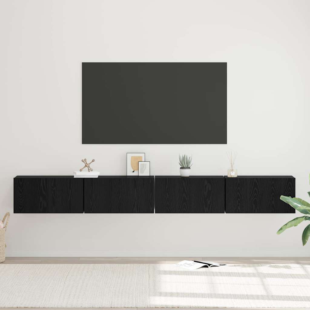 TV-Möbel-Set 4 pcs Schwarz Eichen-Optik 60 x 30 x 30 cm