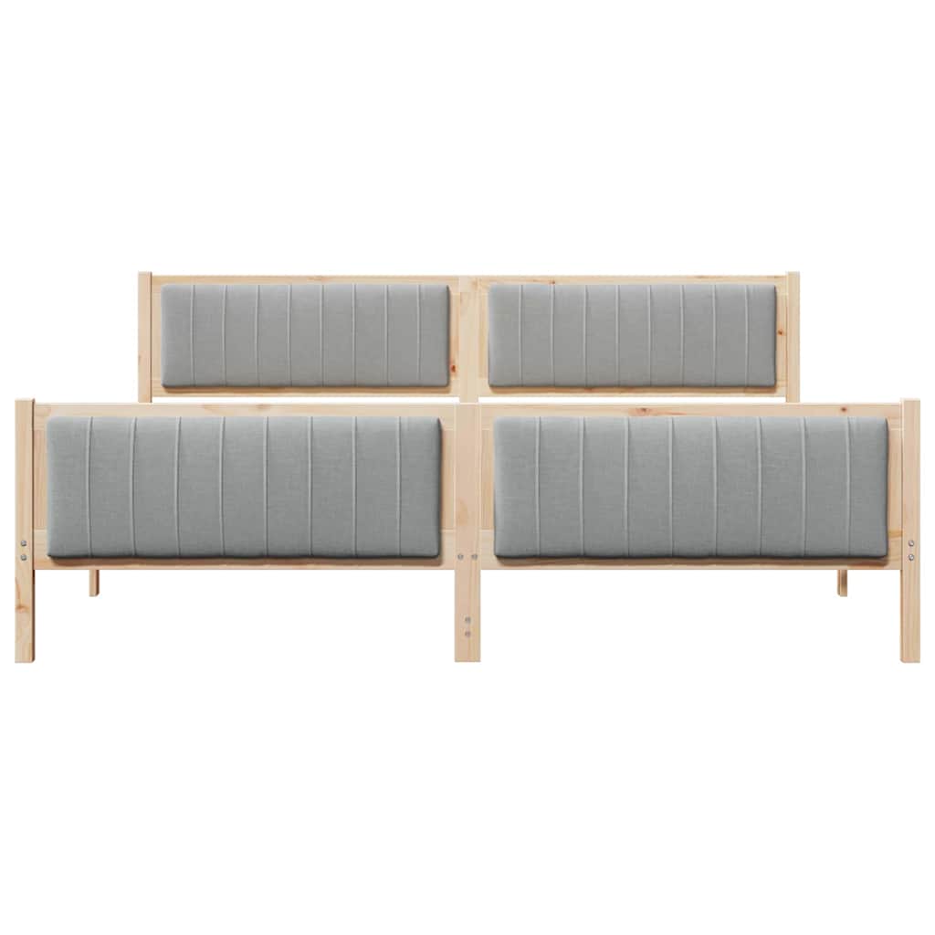 Bettgestell Braun und hellgrau 200 x 200 cm Massivholz Kiefer