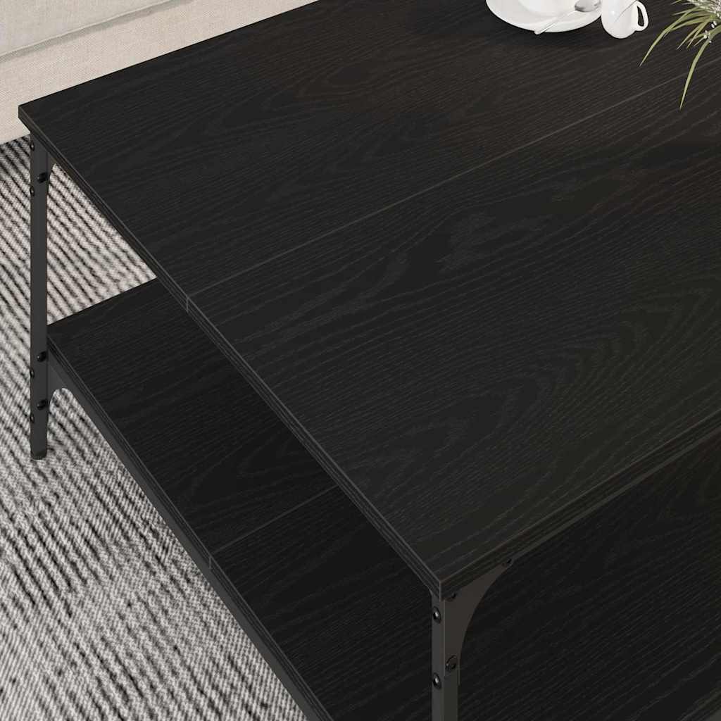 Couchtisch Schwarz Eichen-Optik 80 x 80 x 40 cm Holzwerkstoff