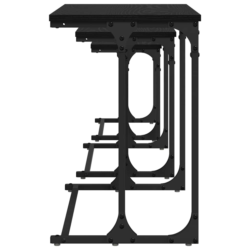 Nesting Couchtisch 3 pcs Schwarze Eiche 50,5 x 35 x 53 cm