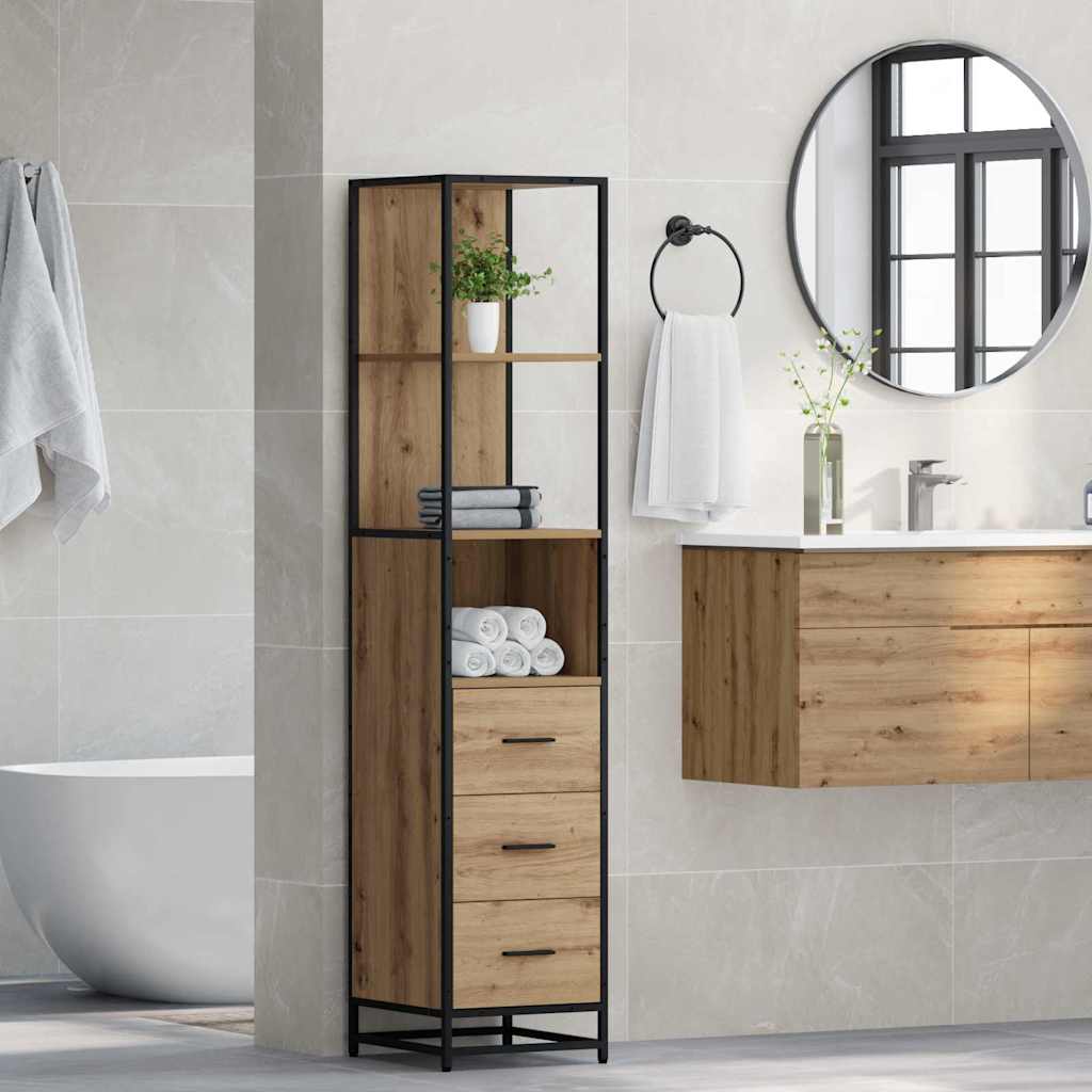 Badezimmer Schrank mit Regal Artisan-Eiche 35 x 37,5 x 166 cm