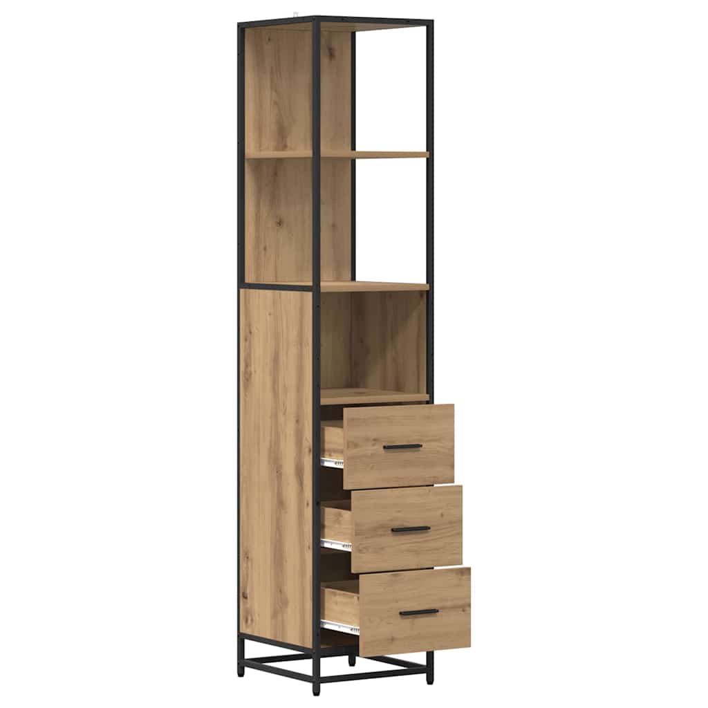 Badezimmer Schrank mit Regal Artisan-Eiche 35 x 37,5 x 166 cm