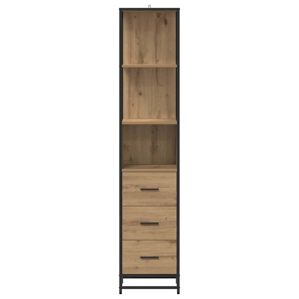 Badezimmer Schrank mit Regal Artisan-Eiche 35 x 37,5 x 166 cm