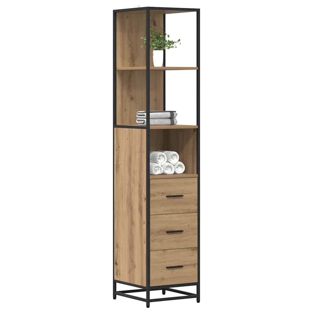 Badezimmer Schrank mit Regal Artisan-Eiche 35 x 37,5 x 166 cm