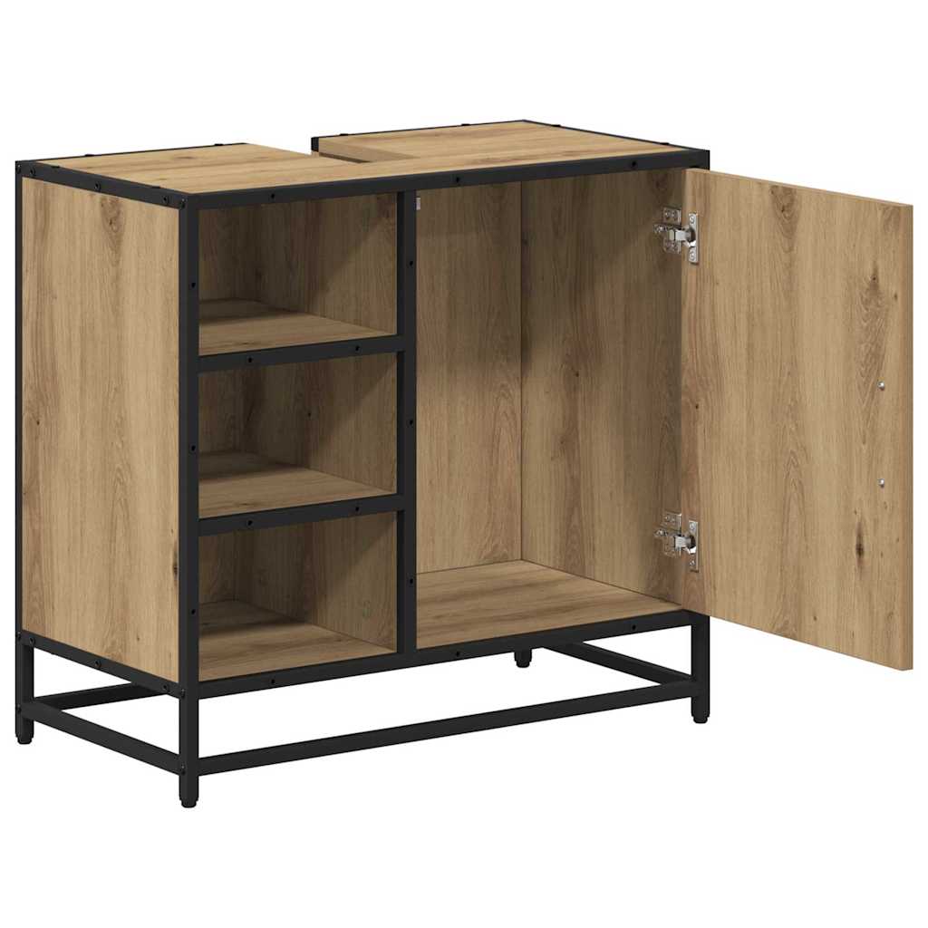 Badezimmer Waschbecken Schrank mit Regal Eiche handwerklich