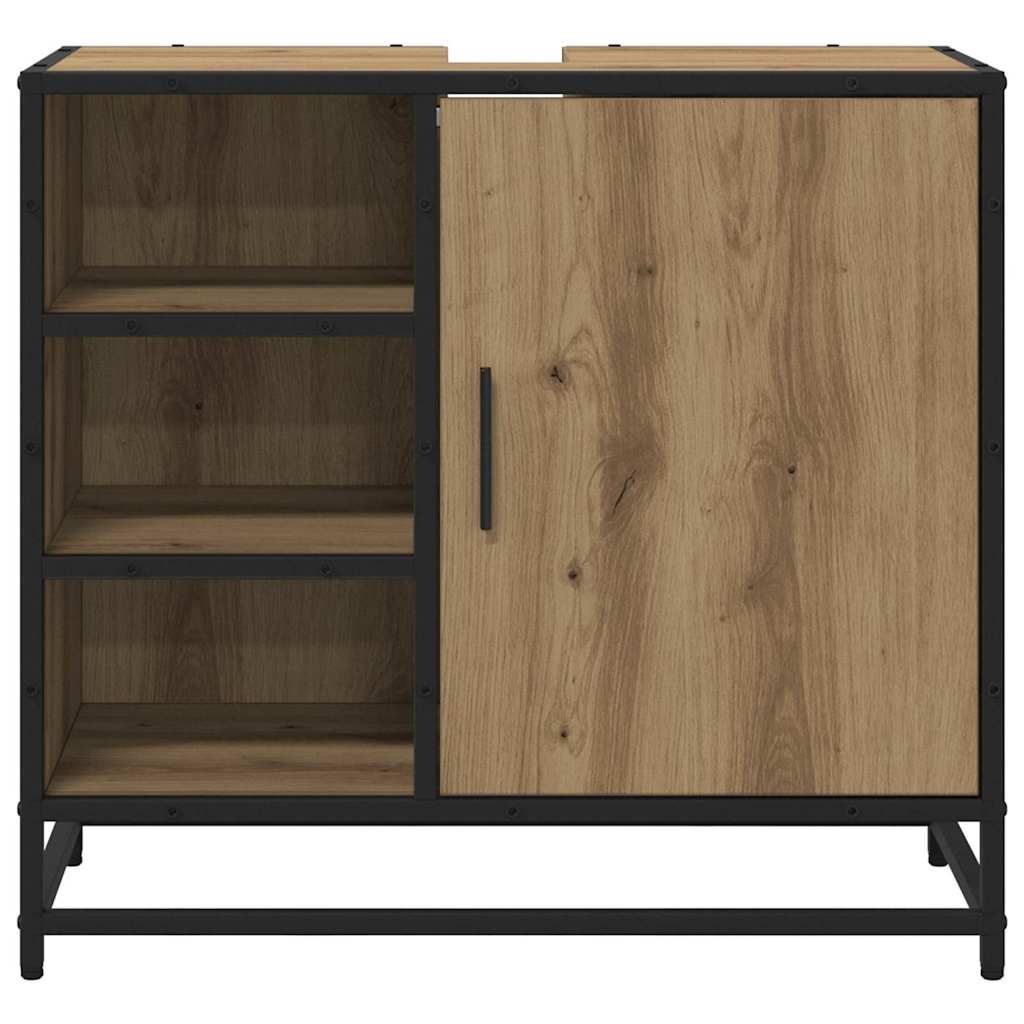 Badezimmer Waschbecken Schrank mit Regal Eiche handwerklich
