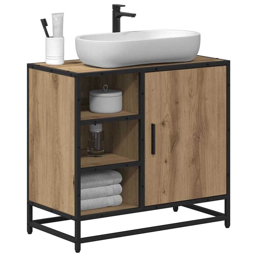 Badezimmer Waschbecken Schrank mit Regal Eiche handwerklich