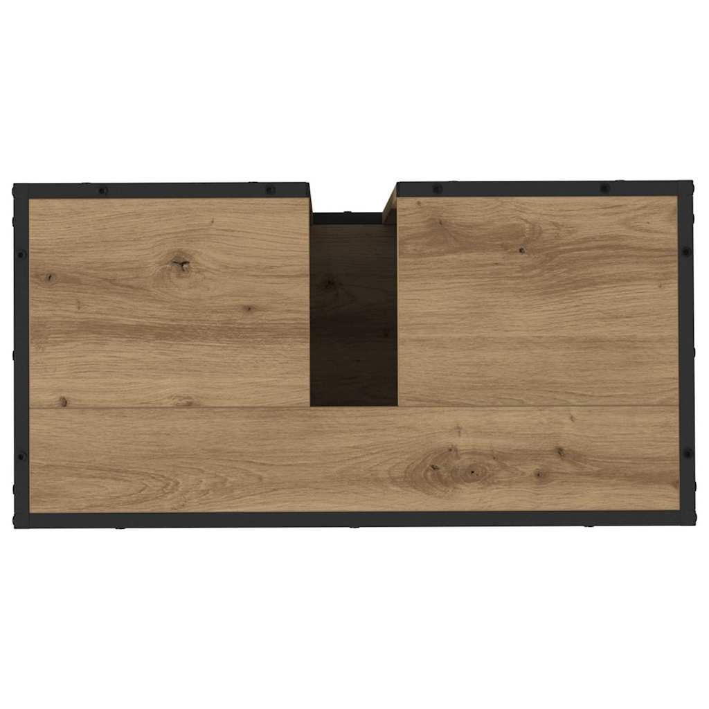 Badezimmer Waschbecken Schrank mit Regal Eiche handwerklich