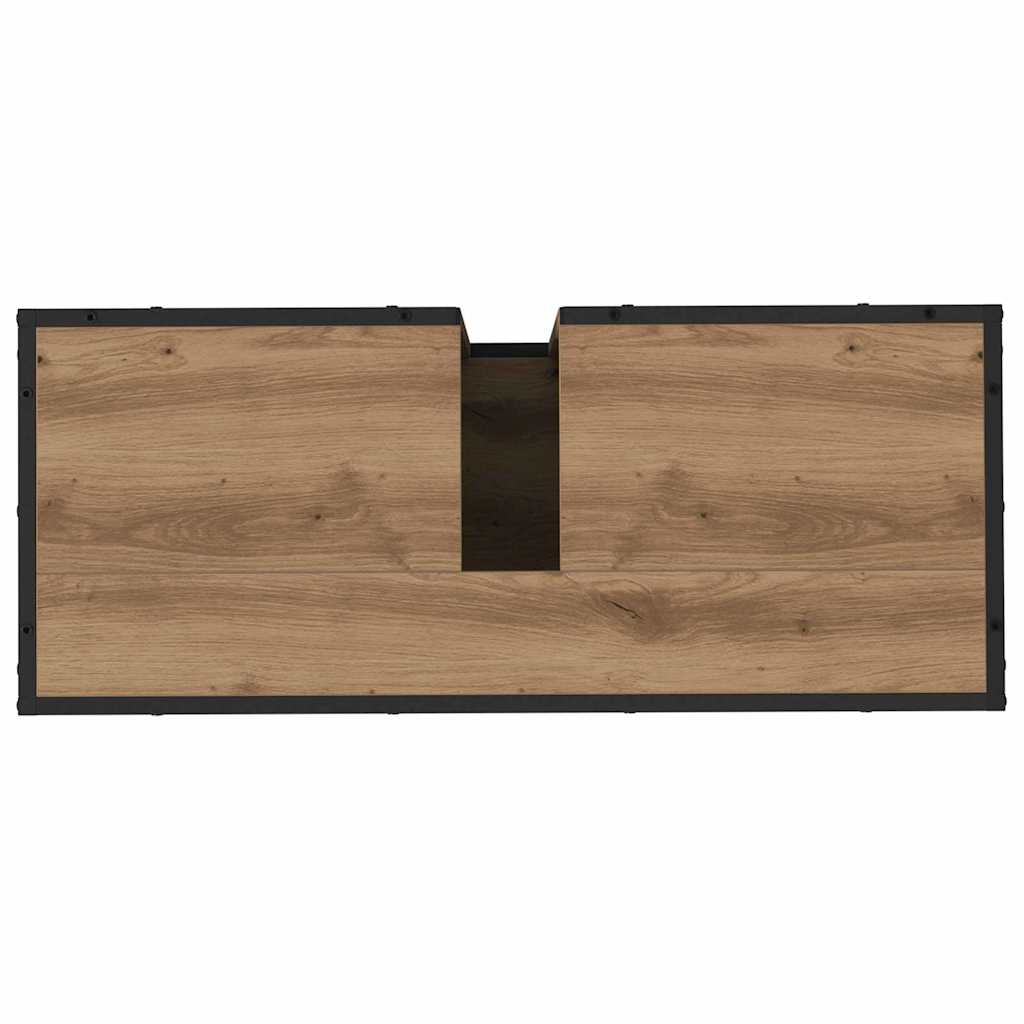 Badezimmer Waschbecken Schrank mit Regal Eiche handwerklich
