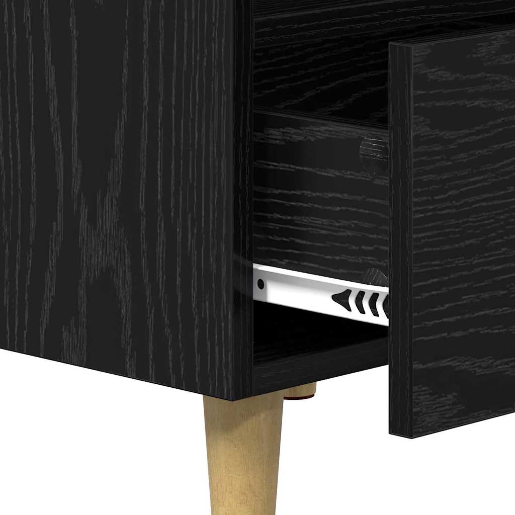 Nachttisch Schwarz Eichen-Optik 40 x 35 x 47,5 cm Holzwerkstoff