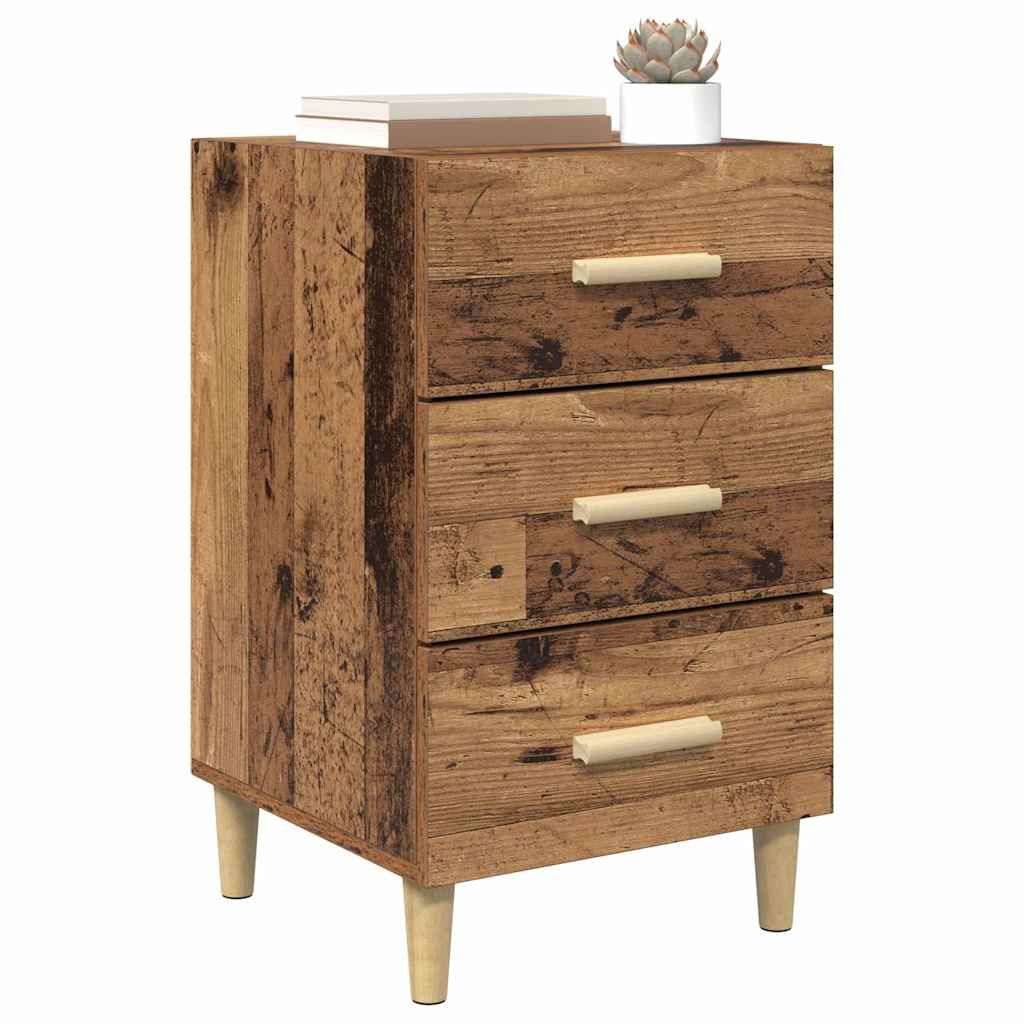 Nachttisch mit Schubladen Altholz 40 x 40 x 66 cm Holzwerkstoff