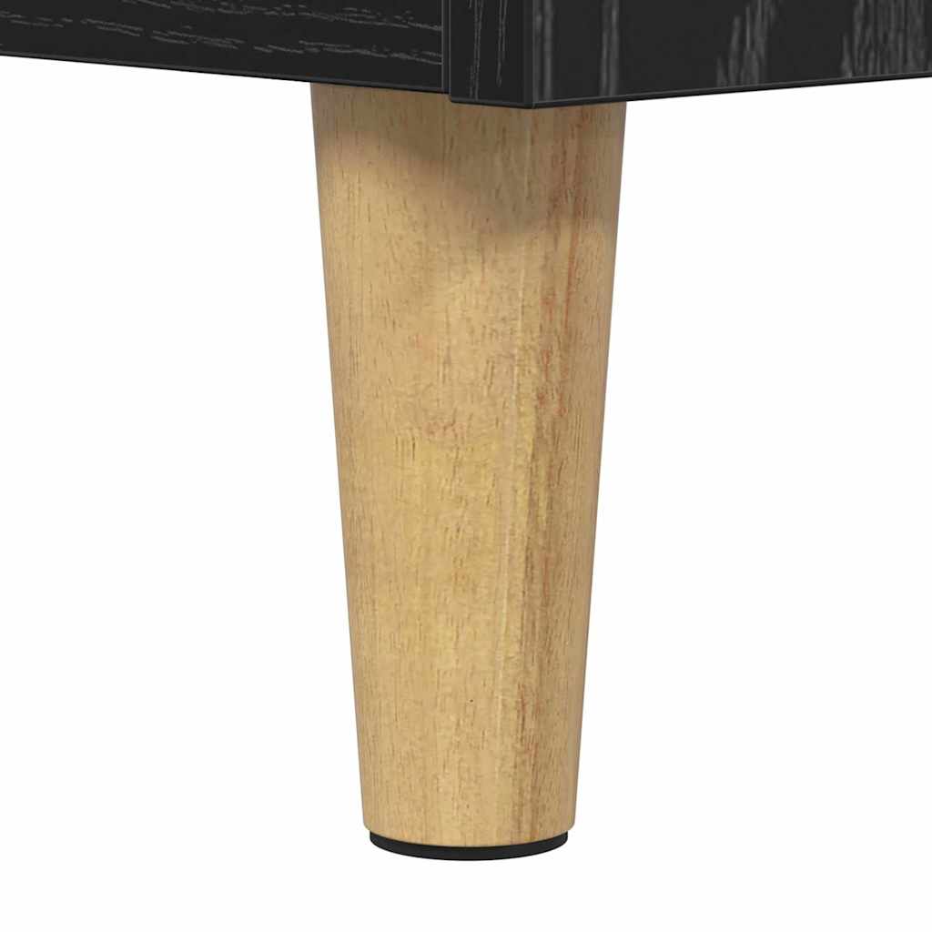 Nachttisch Schwarz Eichen-Optik 40 x 40 x 66 cm Holzwerkstoff
