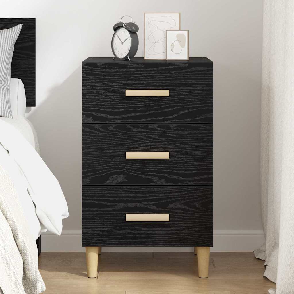 Nachttisch Schwarz Eichen-Optik 40 x 40 x 66 cm Holzwerkstoff