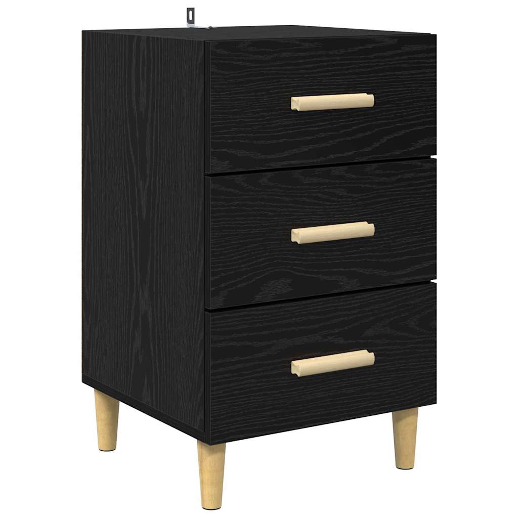Nachttisch Schwarz Eichen-Optik 40 x 40 x 66 cm Holzwerkstoff
