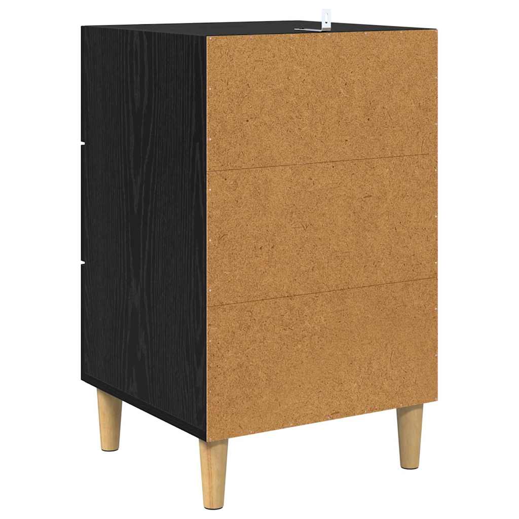 Nachttisch Schwarz Eichen-Optik 40 x 40 x 66 cm Holzwerkstoff
