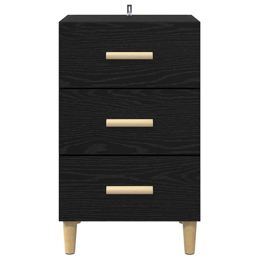 Nachttisch Schwarz Eichen-Optik 40 x 40 x 66 cm Holzwerkstoff