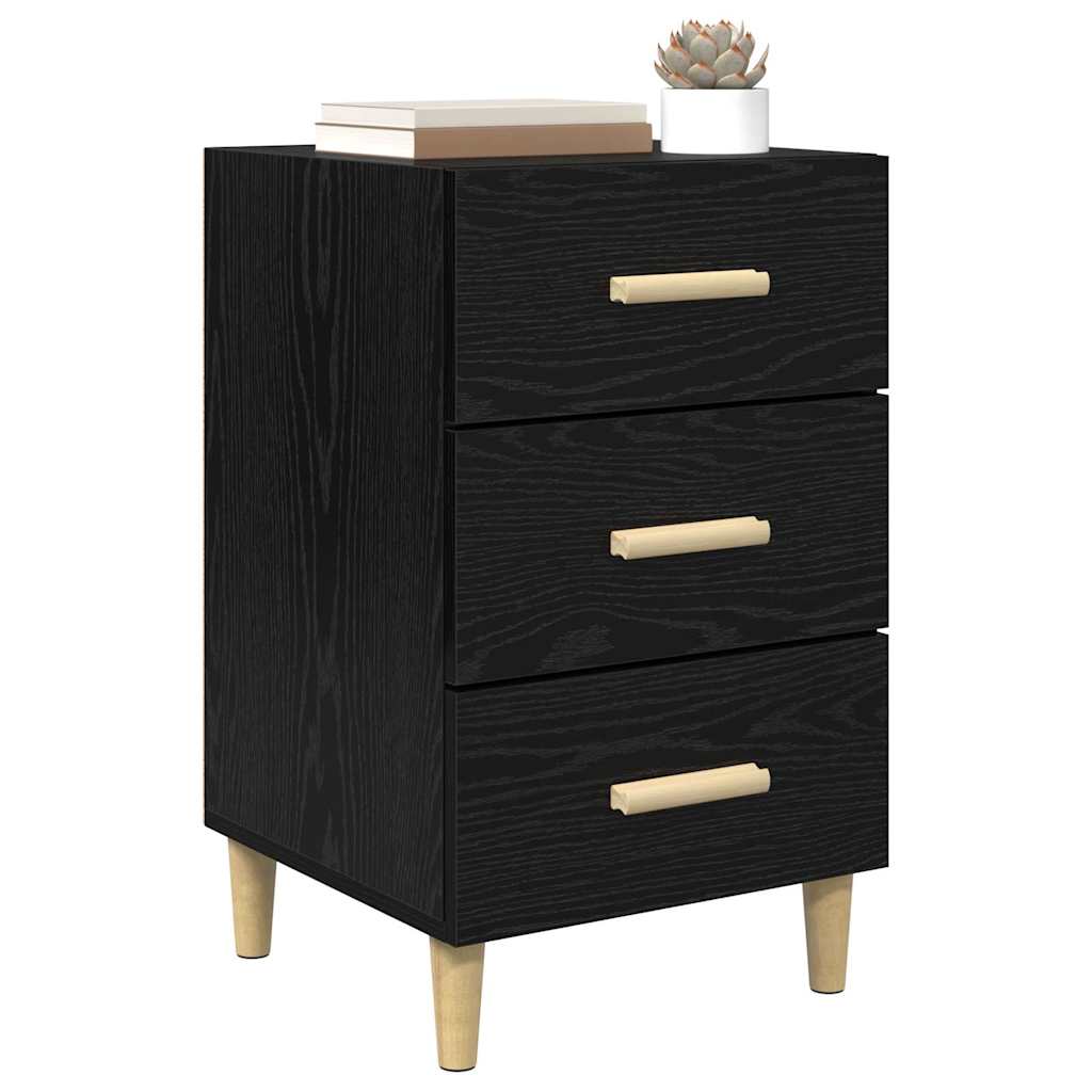 Nachttisch Schwarz Eichen-Optik 40 x 40 x 66 cm Holzwerkstoff