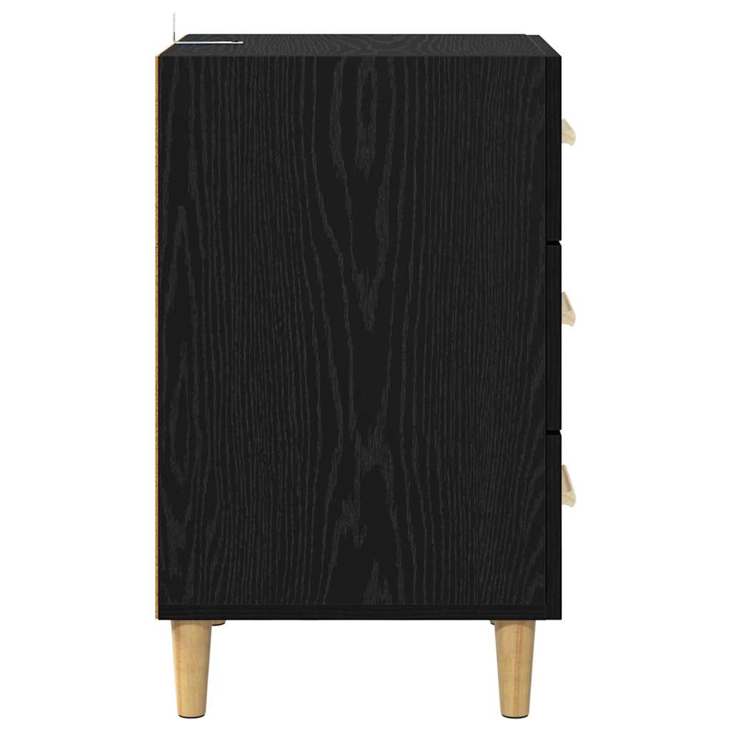Nachttisch Schwarz Eichen-Optik 40 x 40 x 66 cm Holzwerkstoff