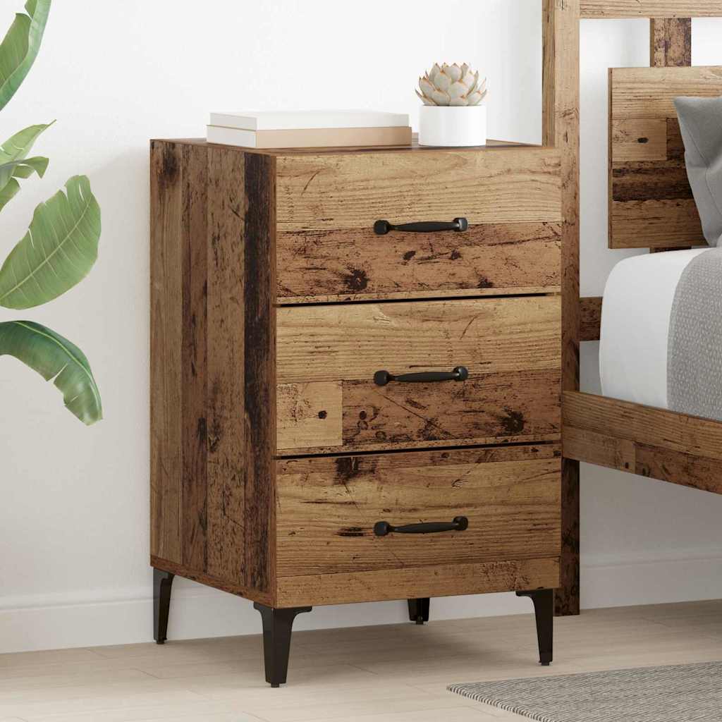 Nachttisch mit Schubladen Altholz 40 x 40 x 66 cm Holzwerkstoff