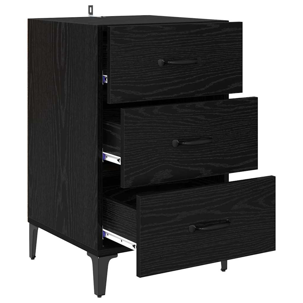Nachttisch Schwarz Eichen-Optik 40 x 40 x 66 cm Holzwerkstoff