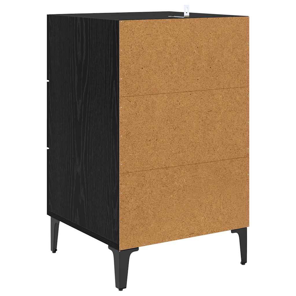 Nachttisch Schwarz Eichen-Optik 40 x 40 x 66 cm Holzwerkstoff
