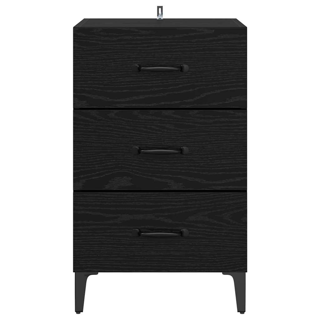 Nachttisch Schwarz Eichen-Optik 40 x 40 x 66 cm Holzwerkstoff