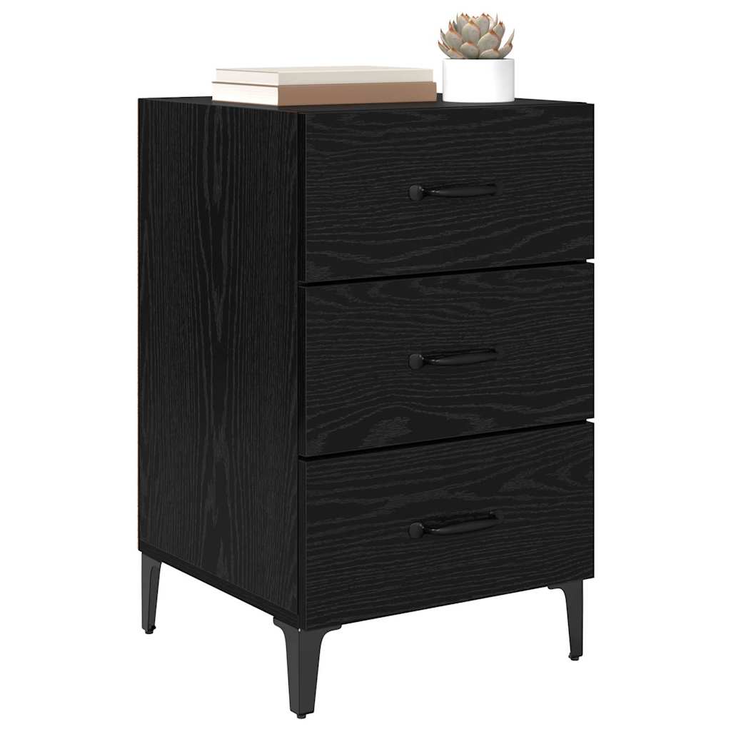 Nachttisch Schwarz Eichen-Optik 40 x 40 x 66 cm Holzwerkstoff