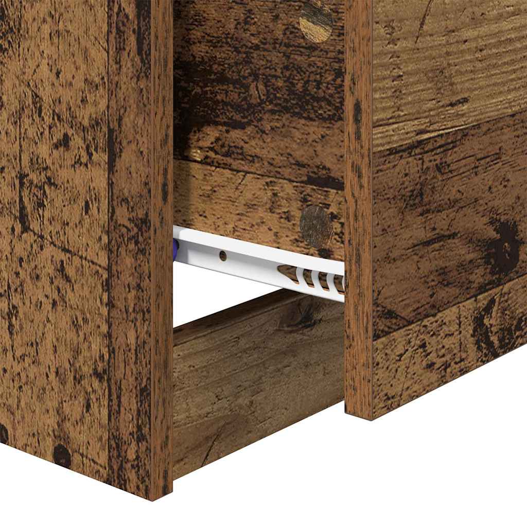 Nachttisch mit Schubladen Altholz 40 x 40 x 63 cm Holzwerkstoff