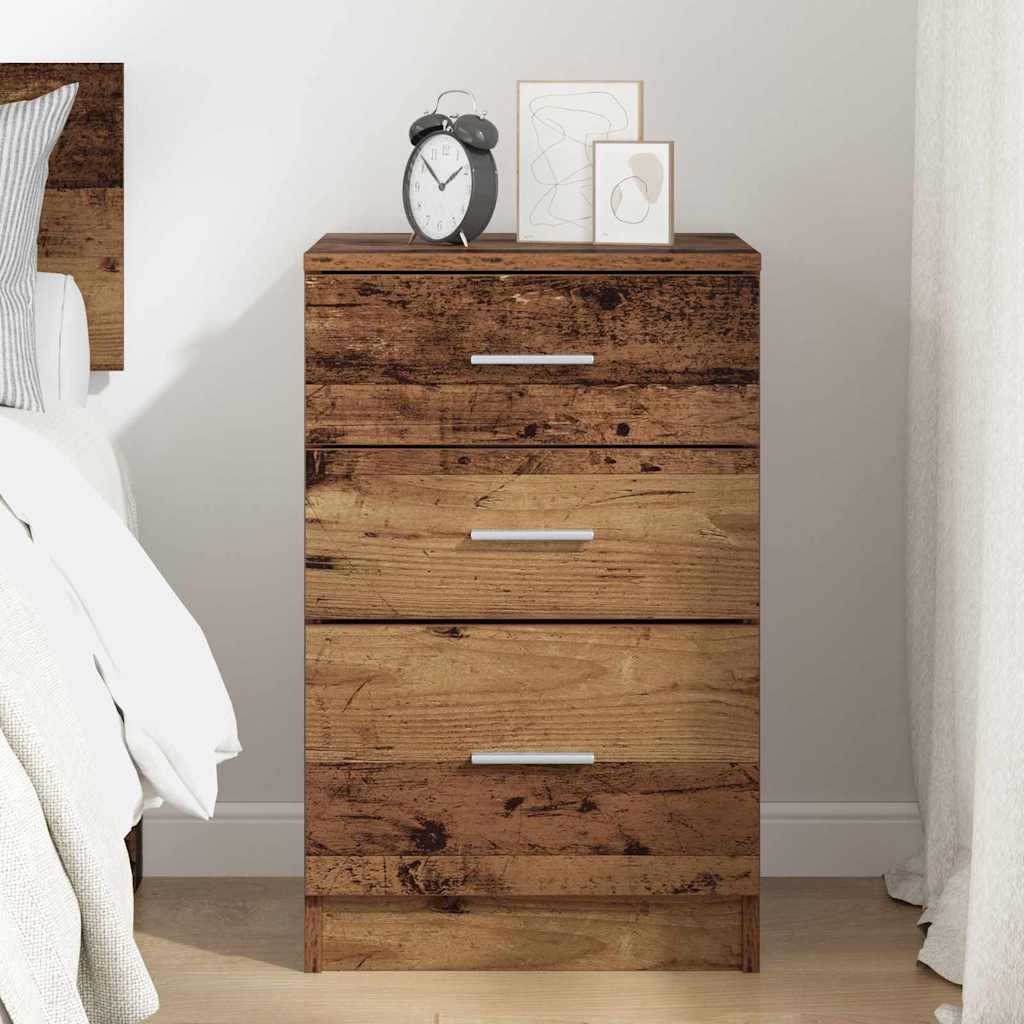 Nachttisch mit Schubladen Altholz 40 x 40 x 63 cm Holzwerkstoff