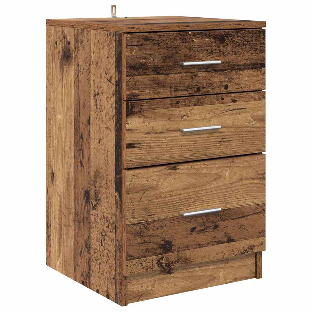 Nachttisch mit Schubladen Altholz 40 x 40 x 63 cm Holzwerkstoff