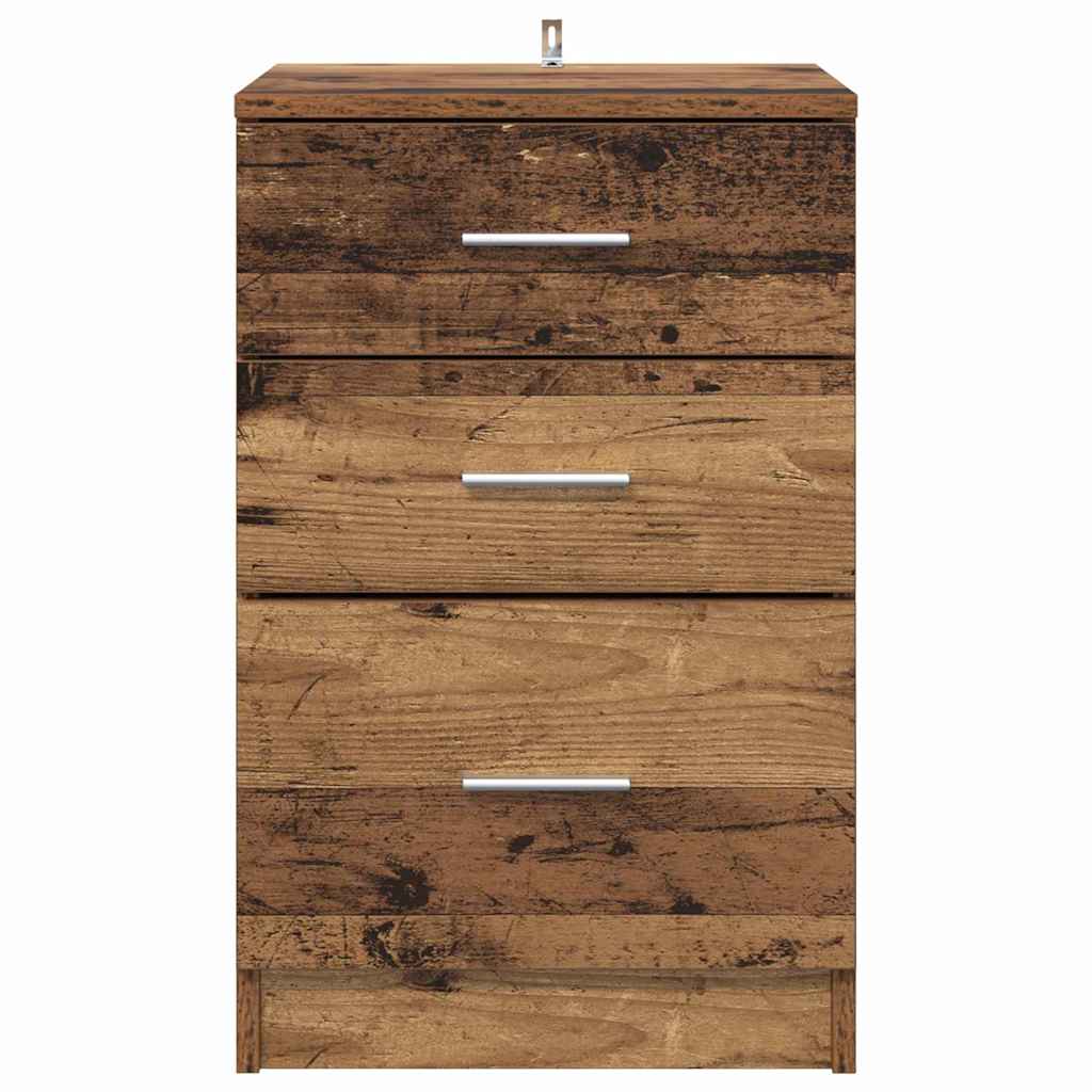 Nachttisch mit Schubladen Altholz 40 x 40 x 63 cm Holzwerkstoff